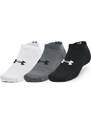 Pánské ponožky Under Armour Core No Show 3-Pack Socks Black/ White/ Grey