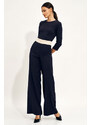 Nife Woman's Jumpsuit KM27 Navy Blue