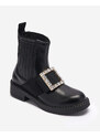 Seastar Černé dámské kotníkové boty s ornamentem Zenata - Obuv