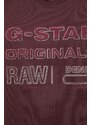 Bavlněné tričko G-Star Raw vínová barva, s potiskem