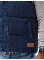 Ombre Clothing Pánská prošívaná vesta - námořnická modrá V57