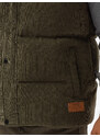 Ombre Clothing Pánská prošívaná vesta - tmavě olivová V57