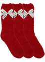 SMOOTH luxusní dárkově balené žinilkové jednobarevné ponožky Taubert červená UNI