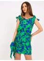Fashionhunters Zelenomodrý letní top s květinovým vzorem RUE PARIS