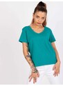 Fashionhunters Zelené bavlněné tričko Salina MAYFLIES