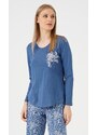 Vienetta Secret Dámské pyžamo dlouhé Alžběta - tmavě modrá