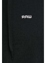 Mikina G-Star Raw pánská, černá barva, s kapucí, s potiskem