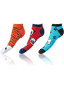 Bellinda CRAZY IN-SHOE SOCKS 3x - Modern color low crazy socks unisex - orange - red - blue