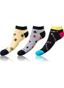 Bellinda CRAZY IN-SHOE SOCKS 3x - Modern color low crazy socks unisex - yellow - black - gray