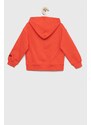 Dětská bavlněná mikina Diadora oranžová barva, s kapucí, s potiskem
