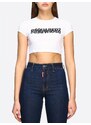 DSQUARED2 Mirror White crop tričko