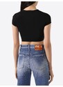 DSQUARED2 Mirror Black crop tričko