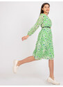 Fashionhunters Zelené zavinovací midi šaty s květinami z Girony