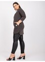 Fashionhunters Khaki žerzejová tunika větší velikosti s bavlnou Blanche