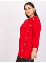 Fashionhunters Brigitina červená oversized halenka s kulatým výstřihem