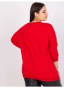 Fashionhunters Brigitina červená oversized halenka s kulatým výstřihem