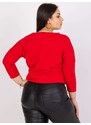 Fashionhunters Margot červená halenka plus-size s kulatým výstřihem