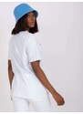 Fashionhunters Bílé tričko vyrobené z jadeitu