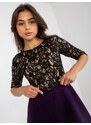 BASIC Tmavě fialové šaty s krajkovým topem --dark purple Fialová