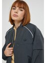 Bomber bunda adidas Originals šedá barva, přechodná