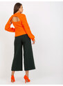 Fashionhunters Oranžová pletená souprava s krátkým svetrem a topem