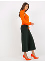 Fashionhunters Oranžová pletená souprava s krátkým svetrem a topem