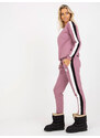 Fashionhunters Základní zaprášená růžová mikina s kalhotami