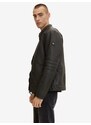 Černá pánská koženková bunda s mikinovou vsadkou Tom Tailor - Pánské