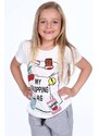 FASARDI Dívčí tričko s krémovými nášivkami