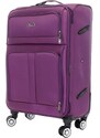 Střední cestovní kufr T-class 932, TEXTIL, fialová, L, 68 x 45 x 26–30 cm, rozšiřitelný