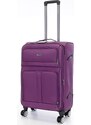 Střední cestovní kufr T-class 932, TEXTIL, fialová, L, 68 x 45 x 26–30 cm, rozšiřitelný