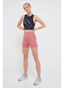 Šortky na jógu adidas Performance Studio Luxe Fire oranžová barva, high waist