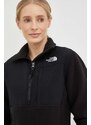 Mikina The North Face Womens Denali Cropped Fleece dámská, černá barva, NF0A7WXYJK31