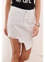 FASARDI Bílá asymetrická džínová sukně