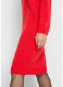 bonprix Pohodlné pletené šaty, pod kolena Červená