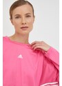 Tréninkové tričko s dlouhým rukávem adidas Hyperglam růžová barva