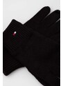 Čepice a rukavice Tommy Hilfiger černá barva