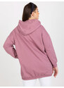 Fashionhunters Prašně růžová mikina na zip plus velikosti