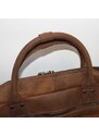 Tvujoriginal Pánský luxusní kožený set EXTRA PREMIUM Leather hnědá kožená peněženka a velká příruční taška z pravé kůže r s monogramem (ražba)