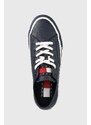 Tenisky Tommy Jeans Leather Vulc Tjm Ess pánské, tmavomodrá barva