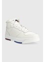 Kožené sneakers boty Tommy Jeans Leather Basket Midcut bílá barva