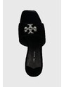 Pantofle Tory Burch Eleanor Pave dámské, černá barva, na malém podpatku