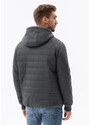 Ombre Clothing Pánská přechodová bunda - tmavě šedá C601