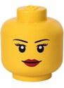 Lego Žlutý úložný box ve tvaru hlavy LEGO Girl 24 cm