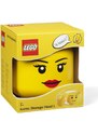 Lego Žlutý úložný box ve tvaru hlavy LEGO Girl 24 cm