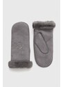 Semišové rukavice UGG dámské, šedá barva, 20932-BLK