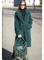 Due Linee Dámský oboustranný kabát smaragdový