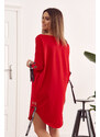 FASARDI Asymetrické oversize šaty se zavazováním červené
