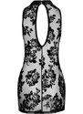 Luxusní erotické mini šaty s květinovým  potiskem Noir