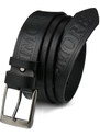 Pánský černý široký kožený pásek Beltimore 525